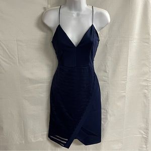 Charlotte Russe ladies navy blue mini slip dress size small